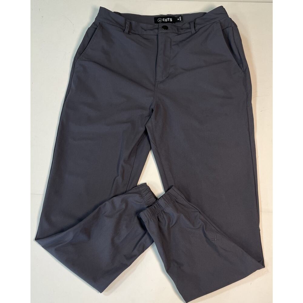 Cuts AO Jogger Men’s Gray Slim Tapered Elastic Waist Pockets Stretch Pants MED